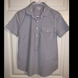 J.Crew Women’s Blue & White Striped Top